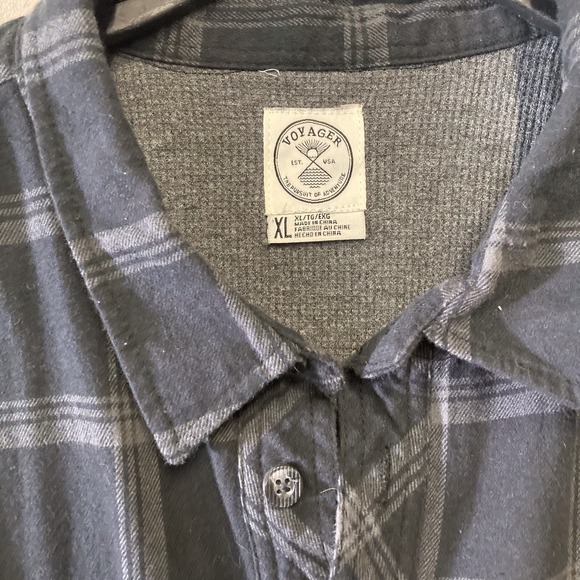 Voyager Heavy Flannel Shirt Jacket Men's XL Thermal Lined Black Plaid Button Up - Picture 2 of 10